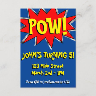 Superhero Comic Book Themed Invitation Template