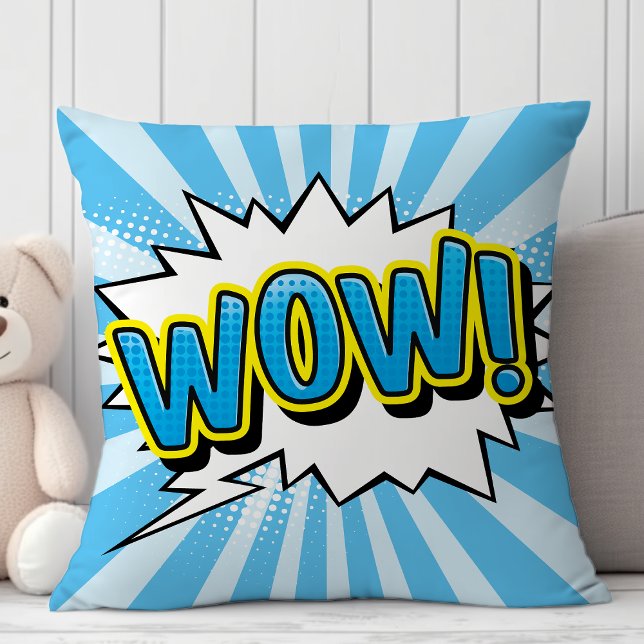 Superhero Comic Book Wow Cartoon Cushion (Creator Uploaded)