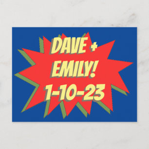 Superhero Comic Save The Date Magnet Postcard