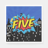 Superhero Comic Speech Bubble 5th Birthday Party 