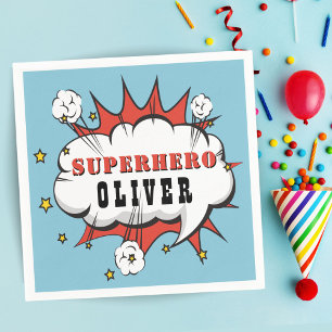 Superhero Comic Speech Bubble Boy Birthday Party  Napkin