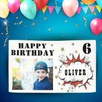 Superhero Comic Speech Bubble Boy Birthday Photo