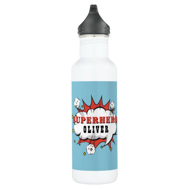 Superhero Comic Speech Cloud Boy  710 Ml Water Bottle (Right)