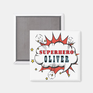 Superhero Comic Speech Cloud Boy Birthday Party Magnet