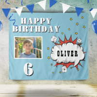 Superhero Comic Speech Cloud Boy Birthday Photo