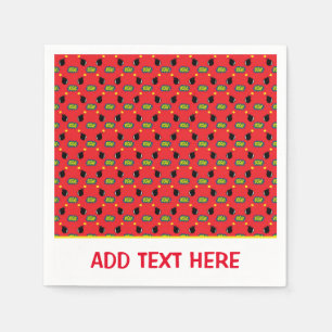 Superhero Comics Fun Bomb Bang Boom Custom Text Napkin