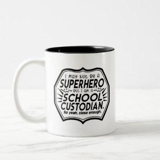 Superhero Custodian Two-Tone Coffee Mug