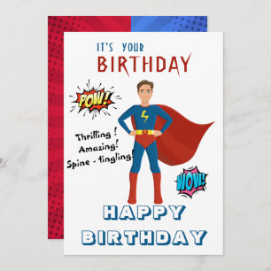 Superhero  Custom Photo Birthday Invitation