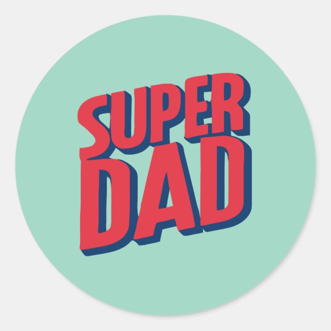 Superhero Dad Classic Round Sticker (Front)