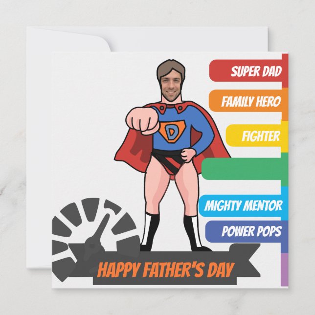 Superhero Dad Father’s Day Card (Front)