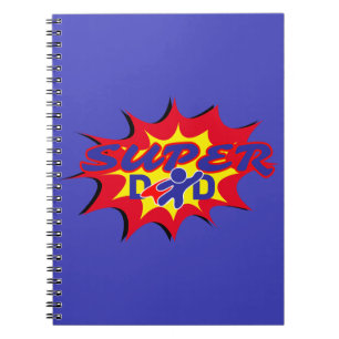 Superhero dad father's day comic notebook