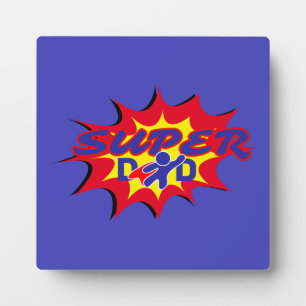 Superhero dad father's day comic plaque