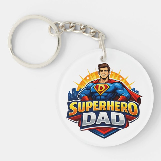 Superhero Dad Key Ring (Front)