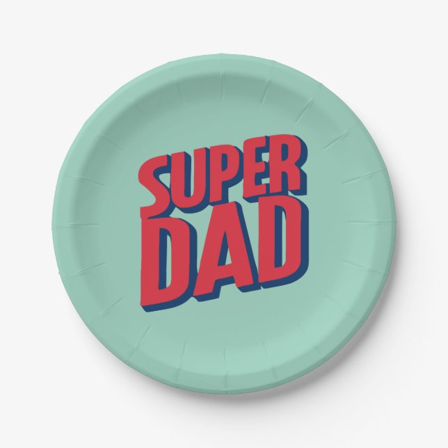 Superhero Dad Paper Plate (Front)