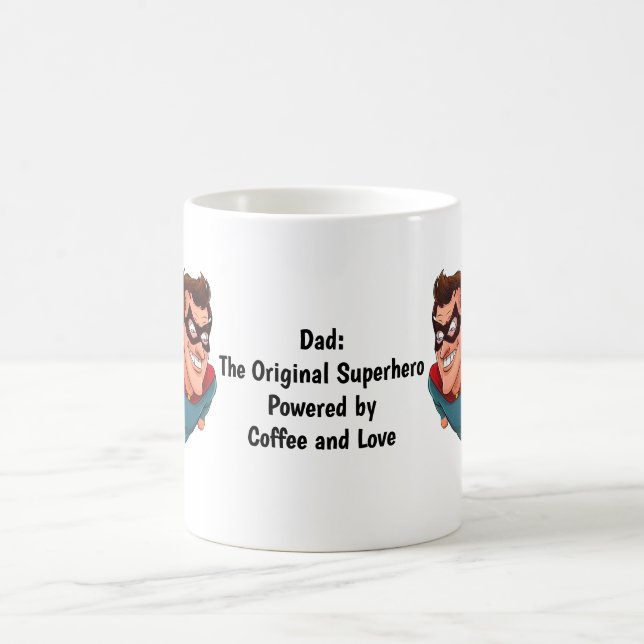 Superhero Dad Personalised Coffee Mug (Center)