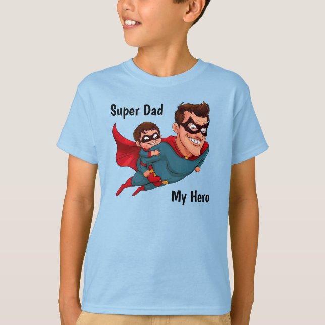 Superhero Dad Personalised Kid's T-Shirt (Front)