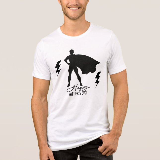 Superhero Dad Silhouette | Father's Day Hero  Tri-Blend Shirt (Front)