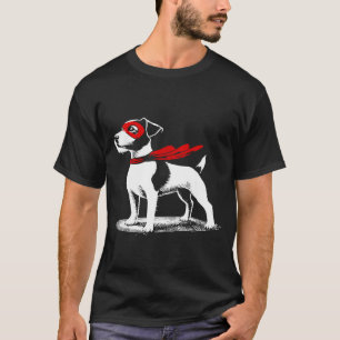 Superhero Dog Cape Illustration Funny Loyal Pet He T-Shirt