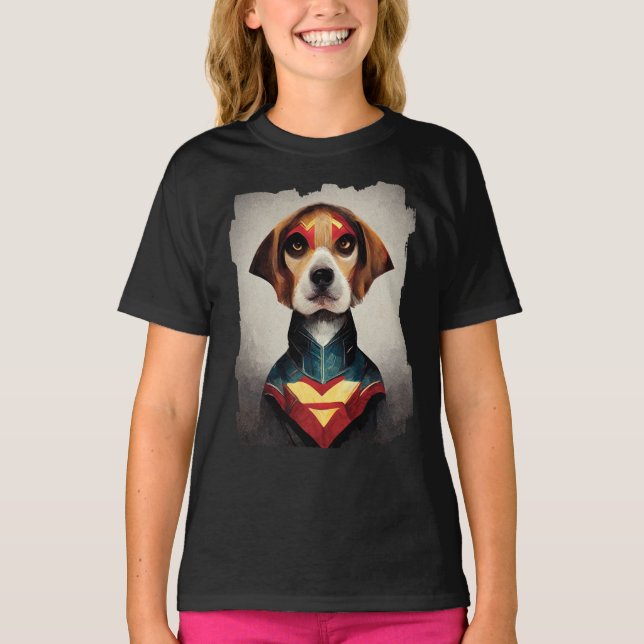 Superhero Dog Portrait | Beagle T-Shirt (Front)