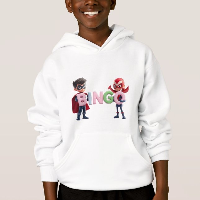Superhero Duo Spells "BINGO" - Playful 3D (Front)