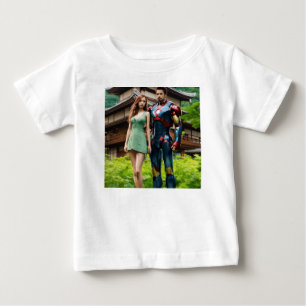 Superhero Duo: Superman & Her" "Superman Meets Her Baby T-Shirt