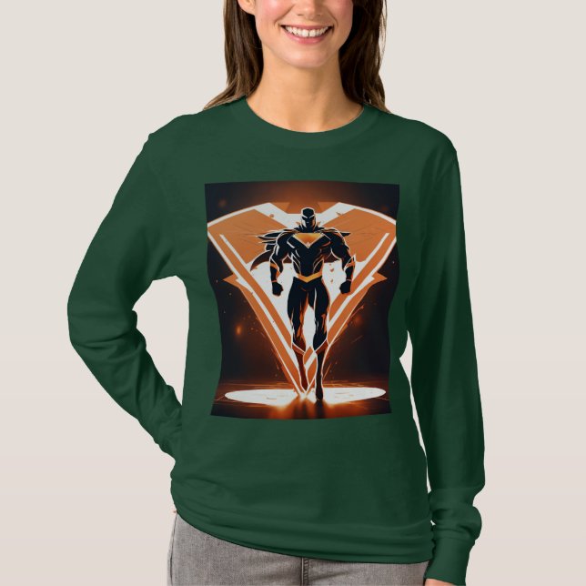 Superhero Emblem Long Sleeve T-Shirt (Front)