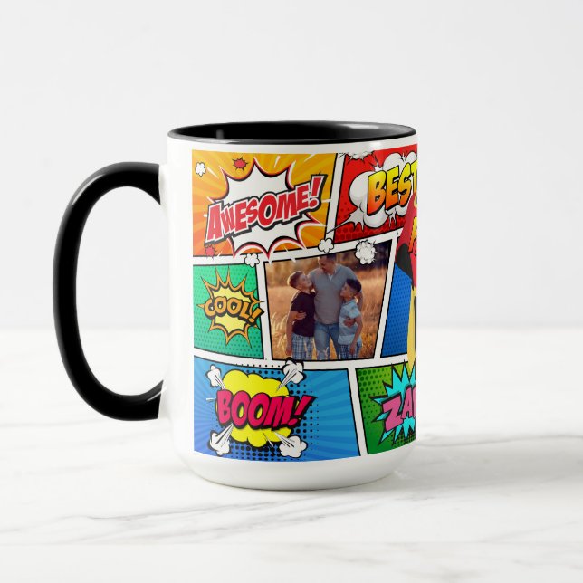 Superhero Father's Day Comic Book Papa Mug (Left)