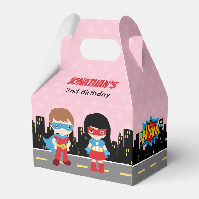 Superhero Favour Box (Kids Birthday Party Favours) (Back Side)
