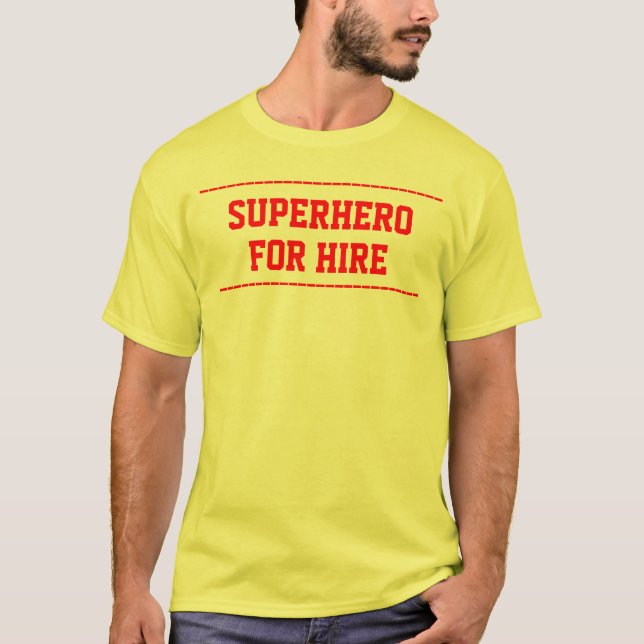 superhero for hire customize front light t-shirt (Front)