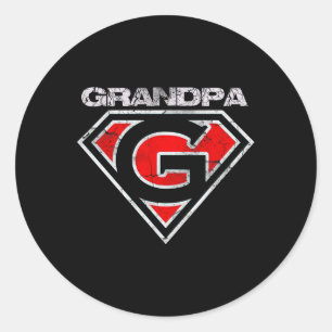 Superhero Funny Gift Fathers Day Shirt Classic Round Sticker