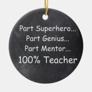 Superhero Genius Mentor Teacher Gift Idea Ceramic Tree Decoration