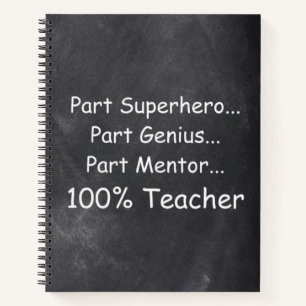 Superhero Genius Mentor Teacher Gift Idea Notebook