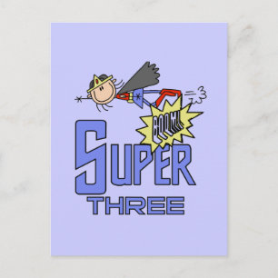 Superhero Girl 3rd Birthday Tshirts and Gifts Postcard
