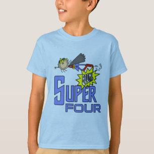 Superhero Girl 4th Birthday Tshirts and Gifts