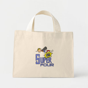 Superhero Girl 4th Birthday Tshirts and Gifts Mini Tote Bag
