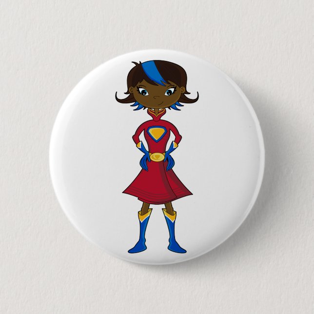 Superhero Girl 6 Cm Round Badge (Front)