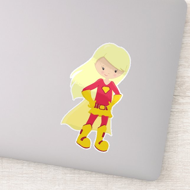 Superhero Girl, Blonde Hair, Hero, Red Costume (Detail)
