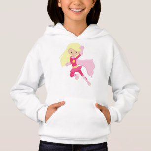 Superhero Girl, Cute Girl, Blonde Hair, Pink Cape