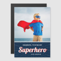 Superhero Grandpa Father's Day Photo Card Magnet