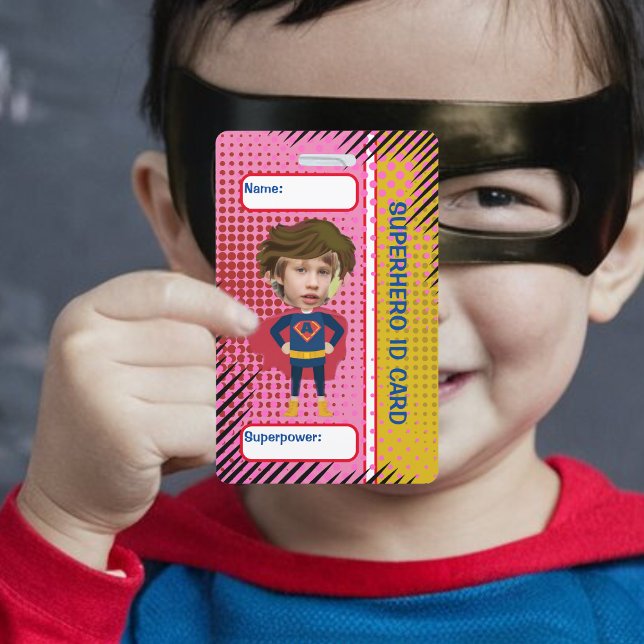 Superhero Id Card Kids super heroes fun identity  ID Badge (Creator Uploaded)
