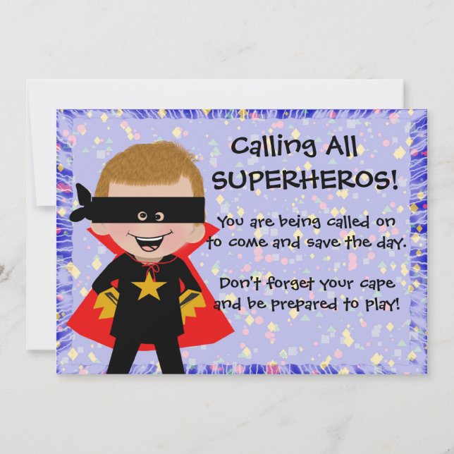 Superhero  Invitation (Front)