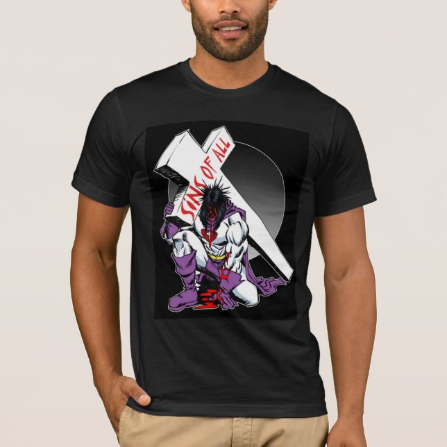 Superhero Jesus on black shirt (Front)