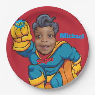 Superhero Justice Birthday Paper Plate