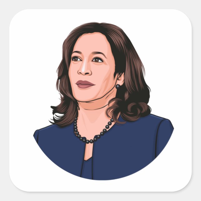 SUPERHERO KAMALA HARRIS SQUARE STICKER (Front)