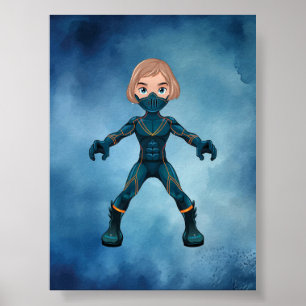 Superhero Kid Digital Printable Poster