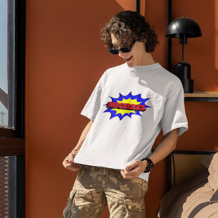 Superhero Kids Comic Book Personalised Name T-Shirt