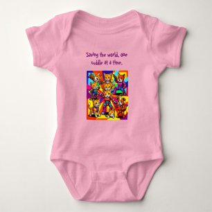Superhero - Kittens - Puppies Baby Bodysuit