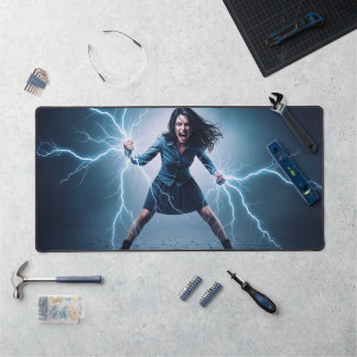 Superhero Lightning Girl Desk Mat