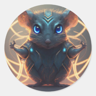 Superhero mouse classic round sticker