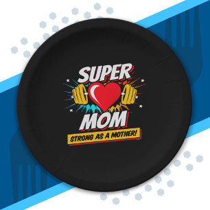 Superhero Mum - Strong As A Mother - Super Mum Paper Plate